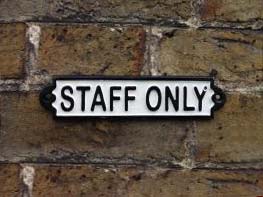 Rectangular Staff Only sign